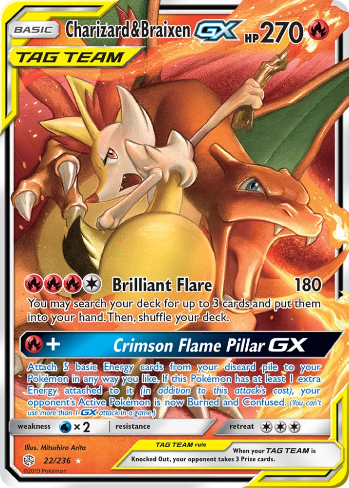 Charizard & Braixen-GX — Cosmic Eclipse